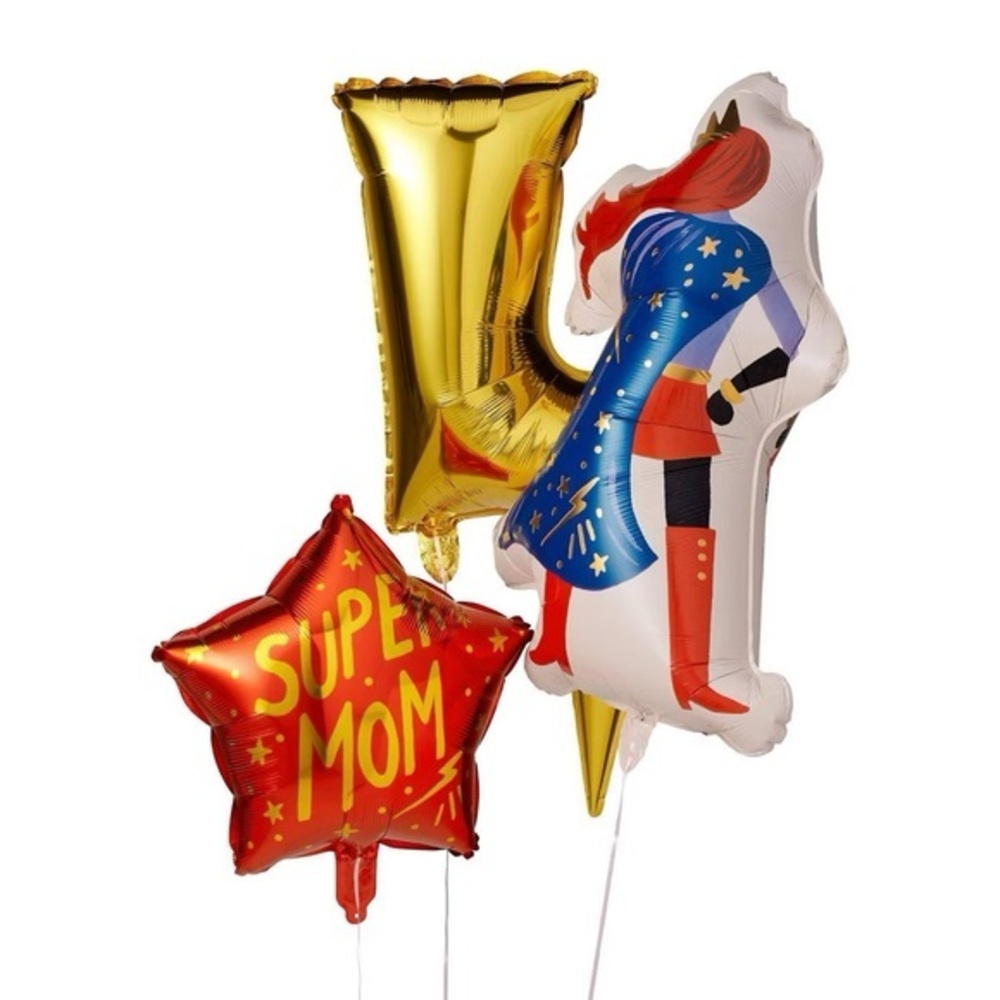 Rifle Paper Co. nwt 3ct Super Mom Mother's Day Foil Balloon Bundle